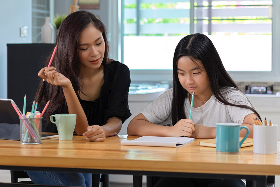 student and tutor together at a desk in Simi Valley